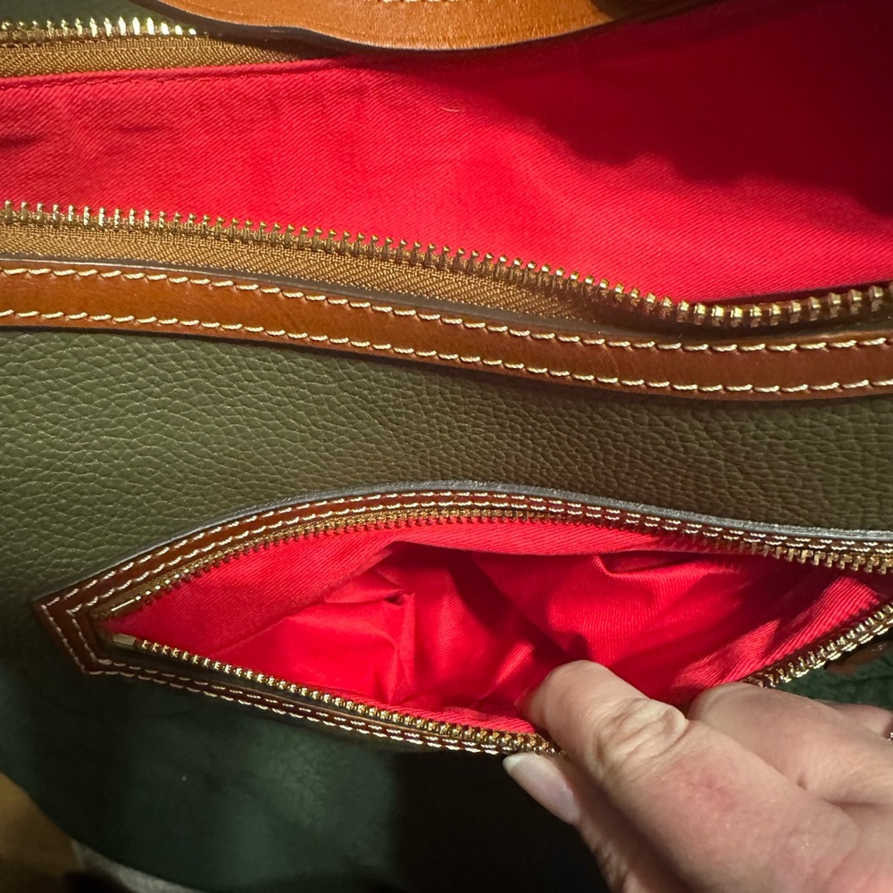 Dooney & Bourke Olive and Tan Hobo Bag - Picture 7 of 16